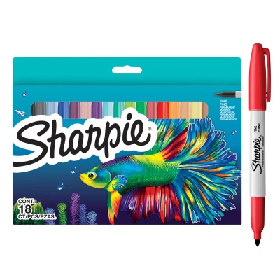 Image of Sharpie Permanent Marker Set Limited Edition Colour Assortment Fine Point 18 Count Pens Back to School
