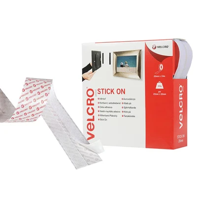 Image of Velcro Stick on Tape 20mm x 10m White