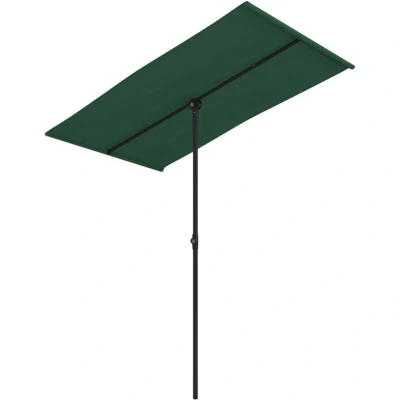 Image of vidaXL Garden Parasol with Aluminium Pole 180x110 cm Green