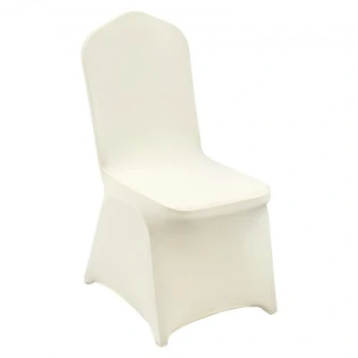 Image of VEVOR Stretch Spandex Folding Chair Covers, Universal Fitted Cover, Removable Washable Protective Slipcovers, for Wedding, Holiday, Banquet, Party, Celebration, Dining (50PCS Ivory White)