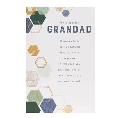 Image of UK Greetings Birthday Card for Grandad Geometric Design, Multi, 137mm x 210mm