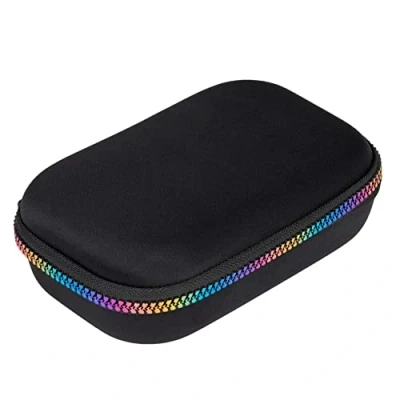 Image of ZIPIT Colorz Pencil Box for Girls &amp; Boys, Holds Up to 60 Pens, Sturdy Storage Container School and Office Supplies, Secure Zipper Closure (Black Rainbow)