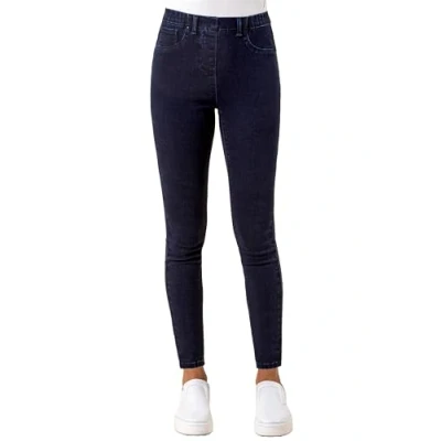 Image of Roman Originals Jeggings for Women UK Jean Ladies Stretchy Trousers Denim Leggings High Waist Rise Pull On Skinny Straight Leg Cotton Pants Smart Casual Premium Indigo (29 inch) Size 12