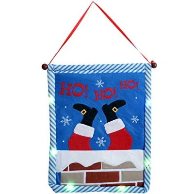 Image of WeRChristmas Ho Hanging Flag with Colour Changing LED Lights 50 cm, Multi