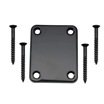 Image of Musiclily Metal Guitar Neck Plate for Fender Stratocaster Telecaster Electric or Bass,Black