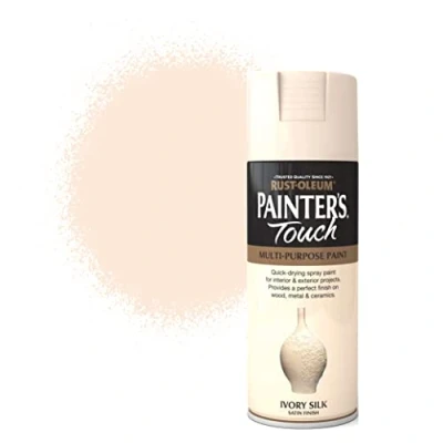 Image of Rust Oleum 400ml Painter&#039;s Touch Spray Paint Ivory Silk Satin