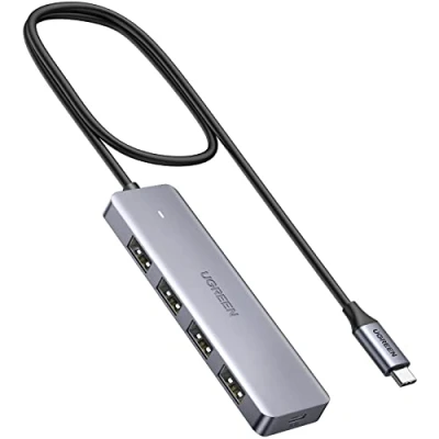 Image of UGREEN USB C Hub, Slim Type to 4 Port 3.0 Adapter, 5Gbps High Speed Splitter Compatible with Thunderbolt 3 Macbook Pro iPad Air XPS HP Envy Galaxy S22 and More(60cm)