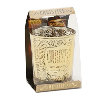 Image of Personalized Metallic Candle Pots Christine