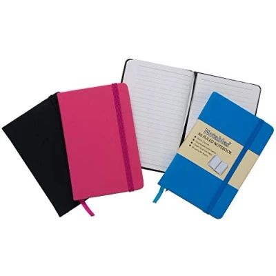Image of Tiger notables A6 lined ruled notebook with leather effect cover