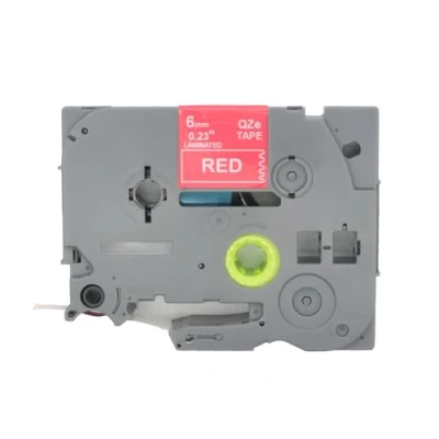 Image of BROVACS 1 Pack White on Red Laminated Label Tape Compatible for Brother P Touch Printer TZ 415 TZe 6mm 1/4&quot; OPA4415