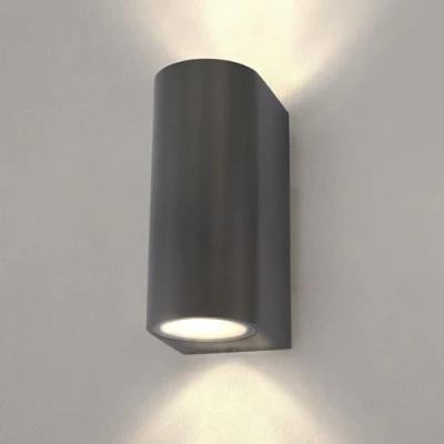 Image of Ledvion Douglas, LED Wall Light Outdoor Anthracite Round, Both Sides for Two GU10 Sockets Up &amp; Down, Light, Lamp, IP54