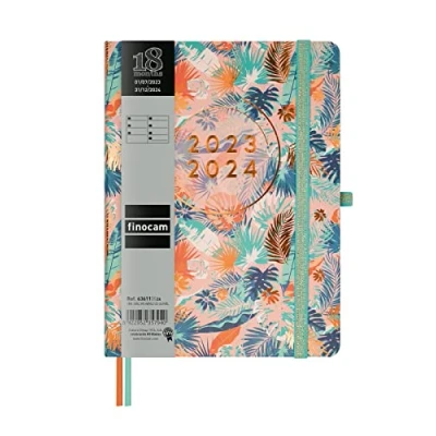 Image of Finocam Girl Minimal International 18 Month Planner 2023 2024 Horizontal Week View July December (18 Months)