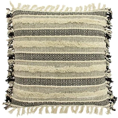 Image of Riva Home Hena Cushion Cover, Black, 45 x 45cm (18&quot; 18&quot;)