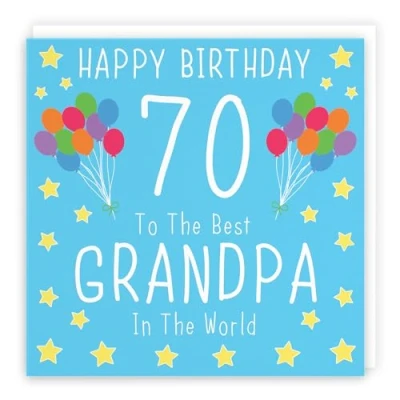 Image of Hunts England Large Grandpa 70th Birthday Card Happy 70 To The Best In World Iconic Collection 210 x mm Age