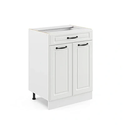 Image of Vicco Kitchen base cabinet Raul, White country house/White, 60 cm with drawer, without worktop