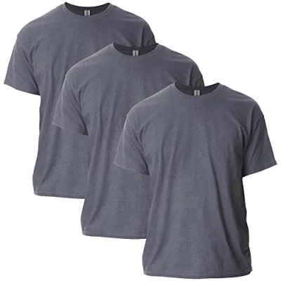 Image of Gildan Unisex&#039;s Ultra Cotton T Shirt, Style G2000, Multipack, Dark Heather (3 Pack), L (Pack of 3)