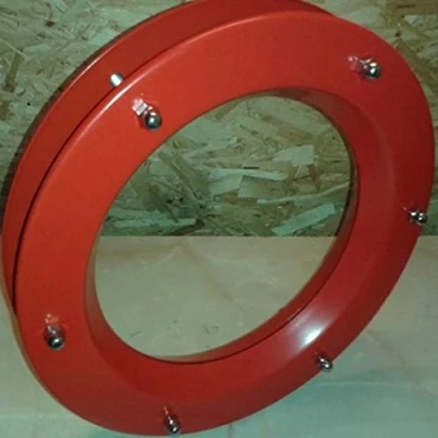 Image of Porthole Window RED 350 mm Glass Transparent Nuts Coupling