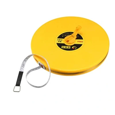 Image of Measure Tape Long Round Case Retractable 100 m Yellow
