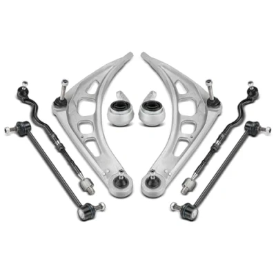 Image of Frankberg 8 pcs Wishbone ArmSet Front Compatible with 3 Series E46 316 330 1998 2005 Touring 1995 Z4 R.o.a.d.s.t.e.r E85 2003 2009 Replace# 32106777503