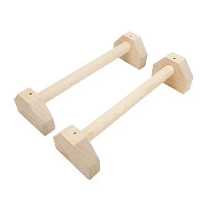 Image of Wooden Push up Bars Fitness Parallettes Press Support Stand Single Double Calisthenics Handstand Anti slip Indoor And Outdoor Arm Chest Muscle Training Equipment