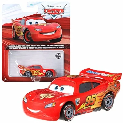 Image of Mattel Vehicles Racing Style Disney Cars Die Cast 1:55 Car, Type: L. McQueen Wheels