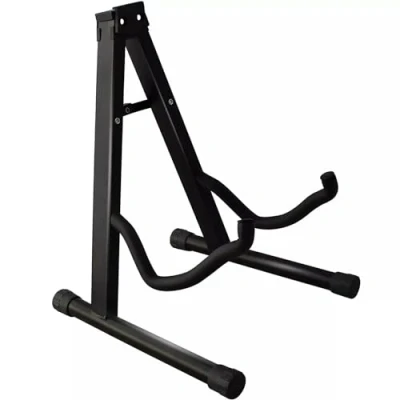 Image of AEROLUGG Guitar Stand, Heavy Duty A Frame, Music Instrument Foldable, Adjustable, Sturdy, Fits All Guitars Acoustic, Electric, Bass, Black