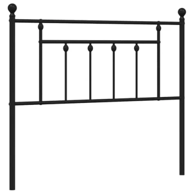 Image of vidaXL Black Steel Headboard for Bed Classic Design Style, Robust Powder Coated Metal, Excellent Back Support, Perfect Reading or Watching TV in 105 cm Length, 3 width, 97 Height