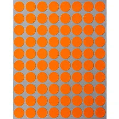 Image of Royal Green (13MM) Neon Orange Color Coding Labels for Inventory and Labeling 1.3 CM Circle Dot Stickers 1200 Pack
