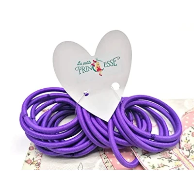 Image of Set of 36 Thick purple 4 mm Elastic Hair Ties, Bobbles Bands Ponytail Holders for Women Girls Ties (Purple)