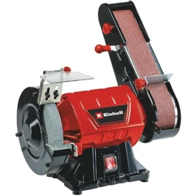 Image of Einhell TC US 350 Belt and Disc Sander 350W 2 in 1 Bench Sander: 900 m/min, 50 x 686mm for Wood 2890 RPM 150mm Grinding Wheel Electric Dual Grinder