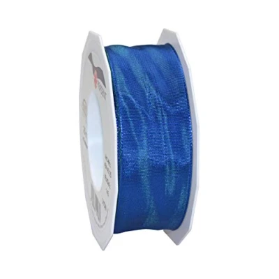 Image of Präsent Lyon Wired Taffeta Ribbon China Blue 40 mm Width, 25 m Length