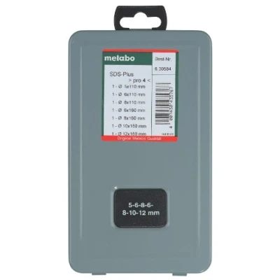 Image of Metabo 630584000 Carbide Tipped Hammer Drill Bit Set, Green, Set of 7 Piece