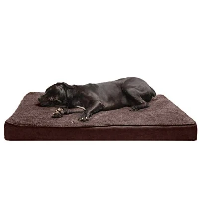 Image of Furhaven XXL Orthopedic Dog Bed Terry &amp; Suede Mattress w/Removable Washable Cover Espresso, Jumbo Plus (XX Large)