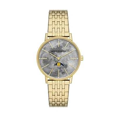 Image of Armani Exchange Watch for Women, Quartz/Multi Movement, 36 mm Gold Stainless Steel Case with a Strap, AX5586