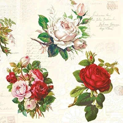Image of 20pcs Napkins for Decoupage English Roses Vintage SLOG037101