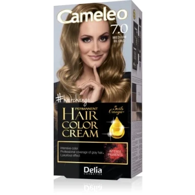 Image of Cameleo Permanent Hair Colour Cream Medium Blonde Intensive Color &amp; Protection 5 Oils + Omega Plus Acids Professional, Luxurious Dye Full Kit