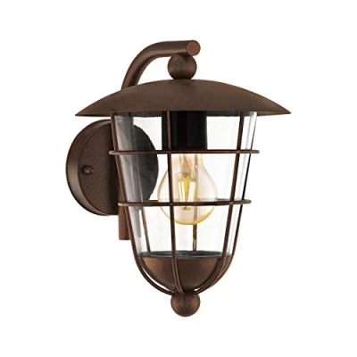 Image of Eglo 94855 E27 Brown Outdoor Wall Light PULFERO 1