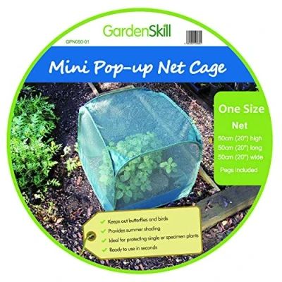 Image of GardenSkill Mini Pop Up Net Fruit Cage Small Garden Cover Cloche to Protect and Grow Crops Veg Plants (50cm X 50cm 50cm, 1)