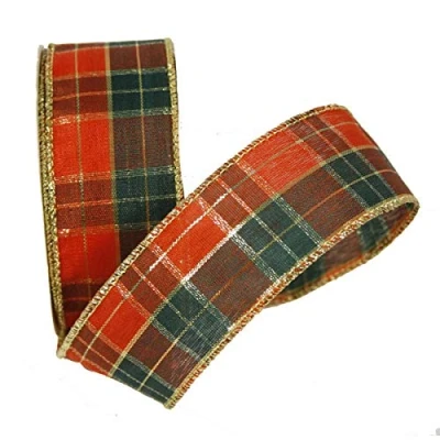 Image of FloristryWarehouse Christmas Tartan Check Ribbon 38mm x 9m