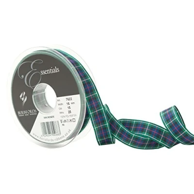 Image of Berisfords Polyester Tartan, Mackenzie, 10.4 x 2 cm