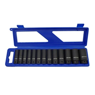 Image of US PRO 13pc 1/2&quot;&quot; Drive Deep Impact Socket Set Metric 13mm to 32mm 1397