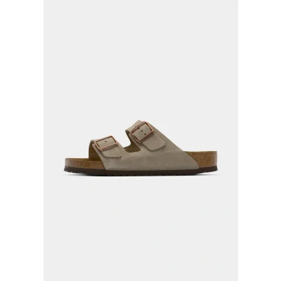 Image of Birkenstock Arizona SOFT Footbed Unisex Slippers taupe, Size: 7, Taupe Suede