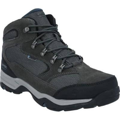 Image of Hi Tec Men&#039;s Storm WP Wide Walking Shoe, Charcoal/Grey/Majolica Blue, 9 UK