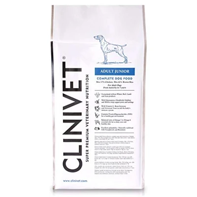 Image of Clinivet Adult Junior Super Premium Natural Hypoallergenic Complete Dry Dog Food Rich in Protein and Vitamins, 4kg