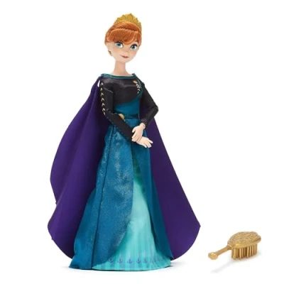 Image of Disney Store Official Anna Classic Doll, Frozen, 29cm/11, Fully Poseable Princess Doll in a Regal Outfit, Includes Toy Hair Brush Suitable for Ages 3+