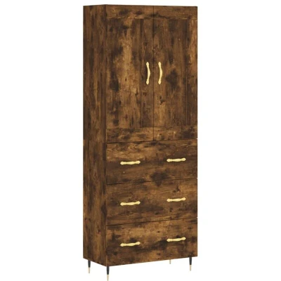 Image of vidaXL Highboard Smoked Oak 69.5x34x180 cm Engineered Wood