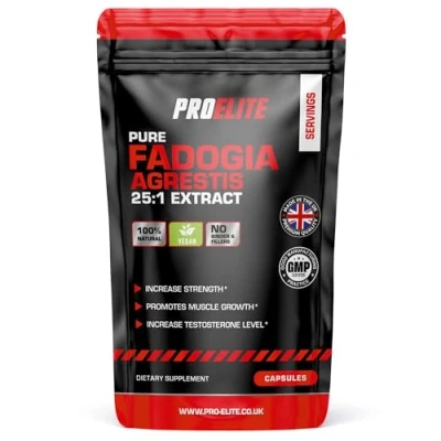 Image of Fadogia AGRESTIS 12,500mg 60 Capsules Vegan 25:1 Root Testosterone Booster Extract Sports Performance Supplement 100% Natural No Additives &amp; Fillers by PROELITE
