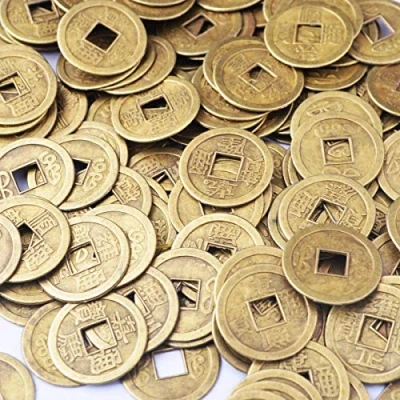 Image of 50pcs Feng Shui I ching Coins Fortune Coin Dia:20mm (0.8&quot;) W Free fengshuisale Red String Bracelet by