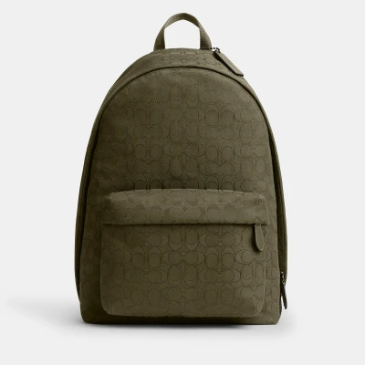 Image of Coach Hall Jacquard Cotton Blend Canvas Backpack