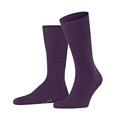 Image of FALKE Men&#039;s Airport M SO Wool Cotton Plain 1 Pair Socks, Blue (Wine Berry 8860), 7 8
